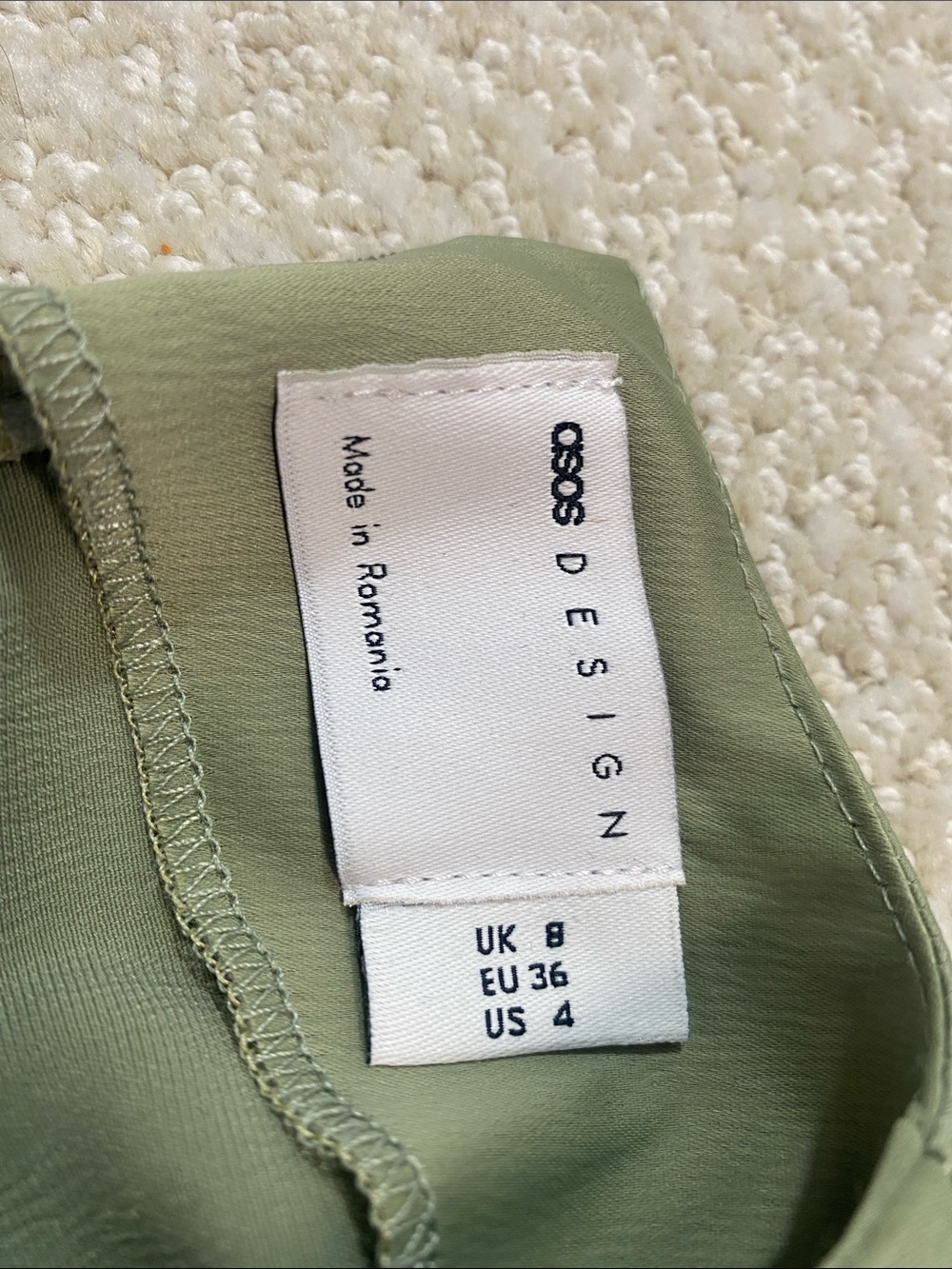 ASOS Sage Green Long Sleeve Twist-Waist Maxi Dress Size 4 US - Picture 8 of 15
